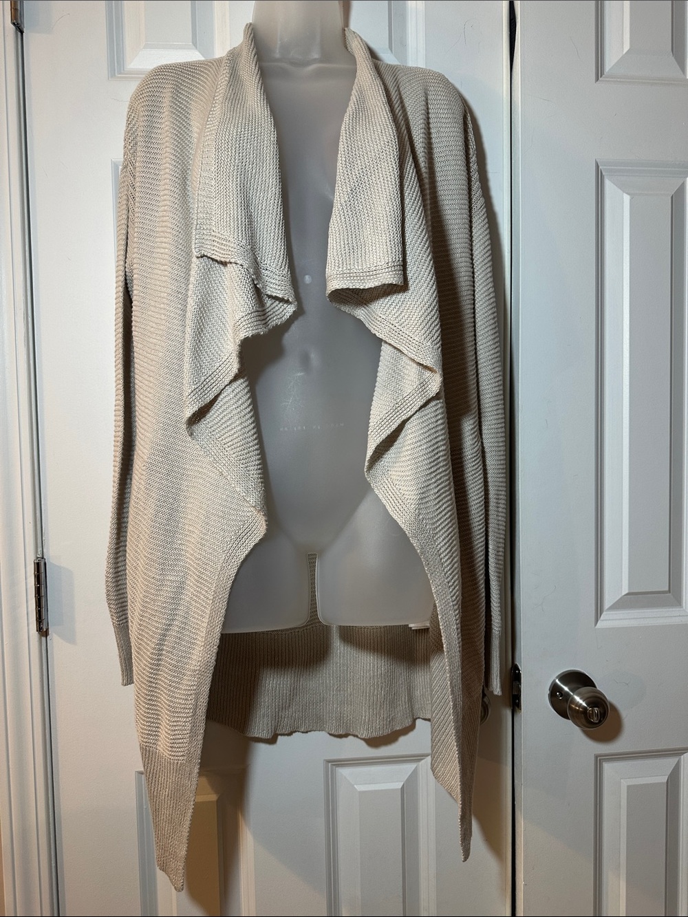 Women's Open Front Drape Cardigan Sweater - Cream